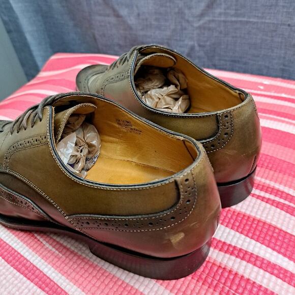 %Suitsupply Brown Brogue Size 40 / US 7 , Men Cap Toe Derby Shoes / D9